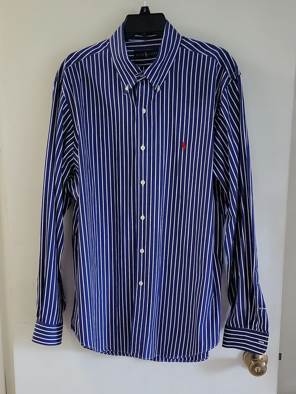 Ralph Lauren Blue Stripe Button-Down Shirt Sz XL